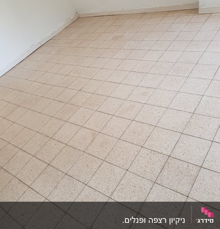 רצפה מרוצפת נקייה עם קווים ברורים